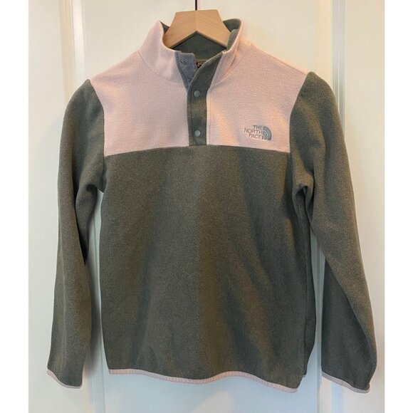 The North Face Glacier Quarter Snap Fleece Pullover Pink/Coral Girls Large YL - Picture 2 of 7